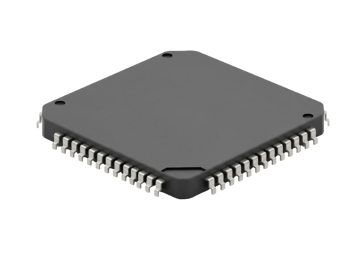 Isolated microchip for electronics project, component for computer hardware and engineering