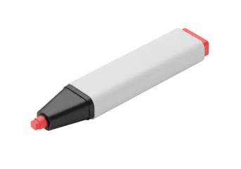 Isolated pink highlighter pen ready to draw attention to important passages in text