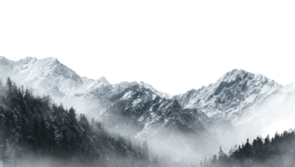 Snowy mountain range shrouded in mist (1)