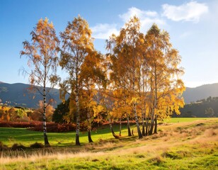 Autumn trees in a meadow