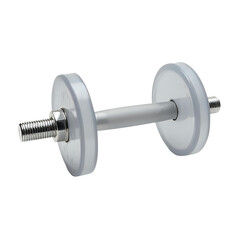 Naklejka premium Sleek and modern dumbbell isolated on a white background, symbolizing fitness, strength training, and a healthy active lifestyle