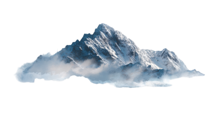 Mountain peak shrouded in clouds