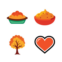 Set of traditional thanksgiving icons and graphics.