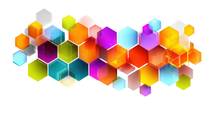 Abstract geometric pattern of vibrant hexagons
