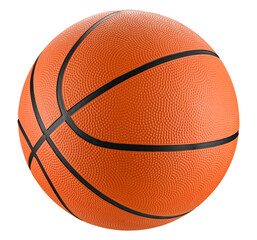 Basketball ball isolated on a transparent background. Full depth of field. PNG.