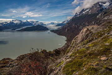 Torres del Paine National Park - Patagonia - Chile. Sunrise in Torres del Paine National Park in Patagonia in southern Chile, South America