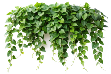 Vibrant green yam creeper vine lush foliage cascading plant isolated for botanical and decorative use transparent background