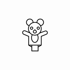 mouse hand puppet toy icon sign vector