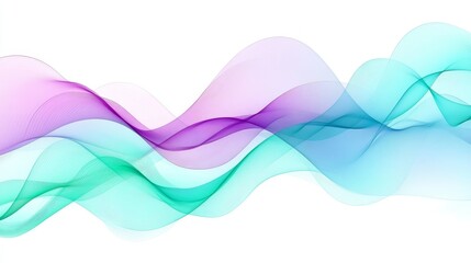 Fototapeta premium Elegant Abstract Background with Flowing Pastel Waves in Soft Turquoise, Pink, and Purple Hues