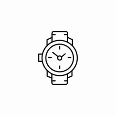 silver wrist watch icon sign vector