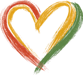 Rasta Heart: Love in Red, Gold, and Green strokes, a symbol of unity and positive vibrations.