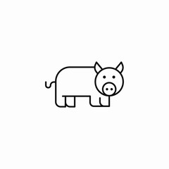 simple pig farm animal icon sign vector