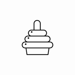 stacking ring toy icon sign vector