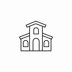 traditional spanish villa building icon sign vector