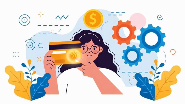 Woman Holding a Credit Card for Online Payment and Shopping.
