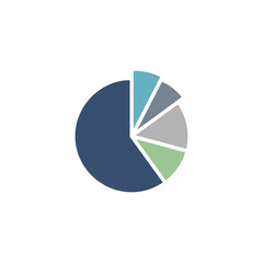 Pie Chart &ndash; Six-Segment Data Visualization with Dominant Blue Slice
