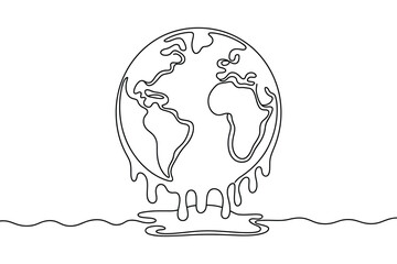 Melting earth illustration symbolizing global warming and climate change