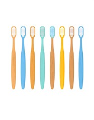 Row of colorful toothbrushes