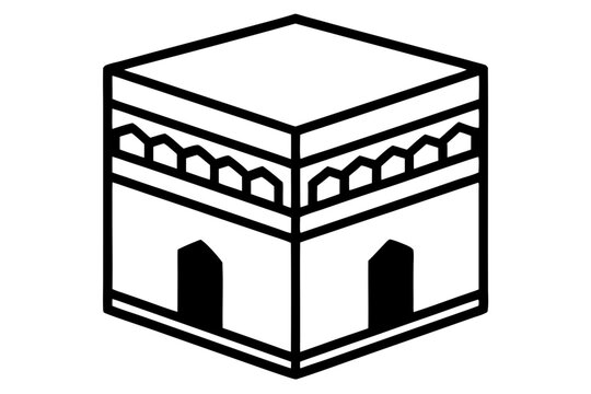 black and white kaaba icon clip art preview