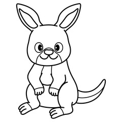 kangaroo cartoon outline