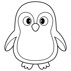 penguin cartoon outline