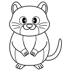 quokka cartoon outline