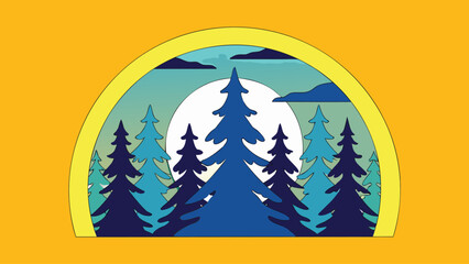 Obraz premium pine-forest-silhouette-vector (1)