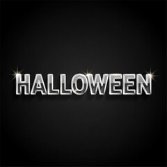 Obraz premium Halloween Text Vector Icon: Spooky 'Halloween' Typography with Dripping Letters for Holiday Designs, Party Flyers, and Social Media