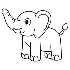 elephant cartoon outline