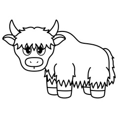 yak cartoon outline