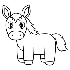 horse cartoon outline
