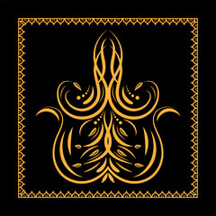 Vector Tattoo Floral Elements. Decoration in ethnic oriental  Indian style. Doodle ornament. Outline hand draw vector illustration.