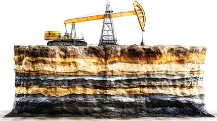 Cross-section of�oil well extraction�process.