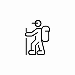 backpacking hiker traveler icon sign vector