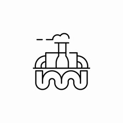 geothermal power plant icon sign vector