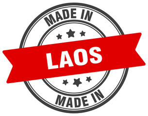 Made in Laos round sign. Made in Laos stamp.