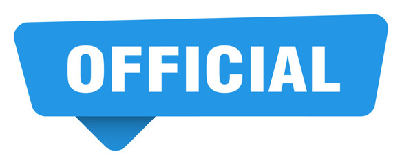 official sticker. official blue sign isolated on transpatent background