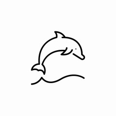 jumping dolphin icon sign vector