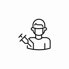 male patient vaccination icon sign vector