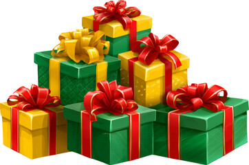 Festive Heap: Green and Gold Gifts