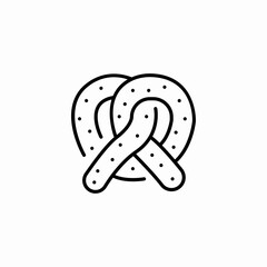 salted pretzel snack icon sign vector
