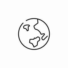 simple outlined globe icon sign vector
