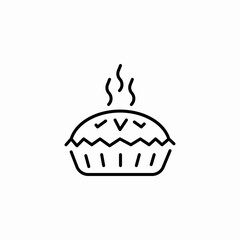 steaming hot pie icon sign vector