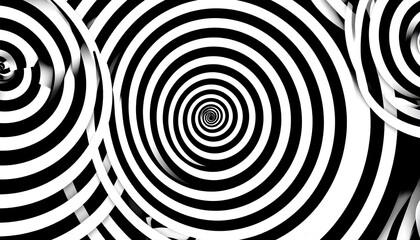 Abstract black and white concentric circles