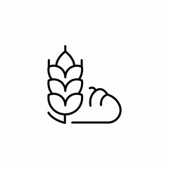 wheat bread side icon sign vector