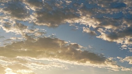 The color of the cloudy sky when the sun just rises