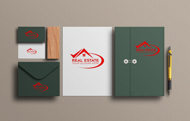 Luxury, monogram, home , company, business, logo design and mockup	