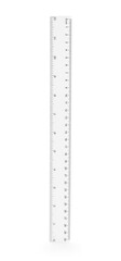 One plastic ruler isolated on white, top view
