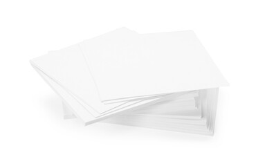 Stack of paper notes isolated on white