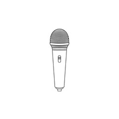 Microphone Icon – Black Line Drawing of Handheld Audio Device